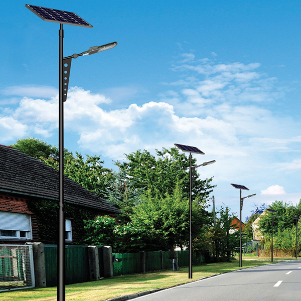 戶外太陽能_LED路燈_常規(guī)路燈桿雙頭路燈