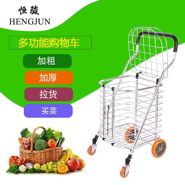 四輪鋁合金購物車兩用手拉車廣州義烏買菜車_折疊買菜車