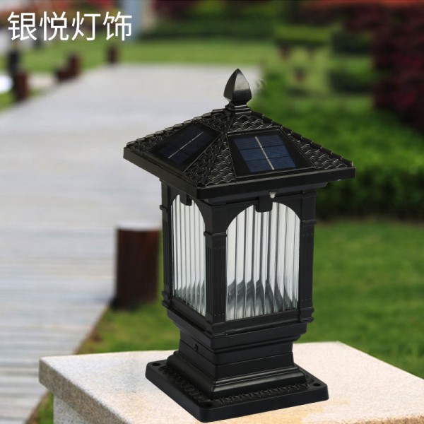 太陽能戶外柱頭燈，歐式柱頭燈，庭院墻頭燈
