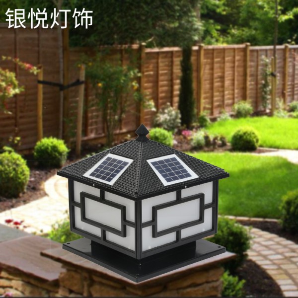 太陽能柱頭燈圍墻燈門柱燈，歐式柱頭燈